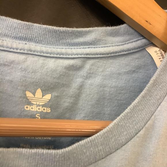 Adidas Crew Neck T Shirt - Size S - Blue & Black - Cotton - Trefoil - P2P 18” - Picture 8 of 8